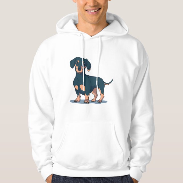Veste À Capuche Dachshund noir (Devant)