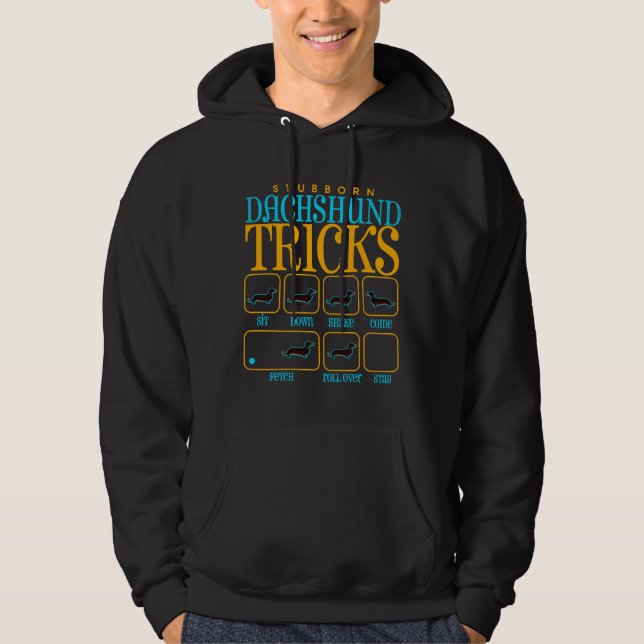 Veste À Capuche Dachshund Tricks têtus 679 (Devant)