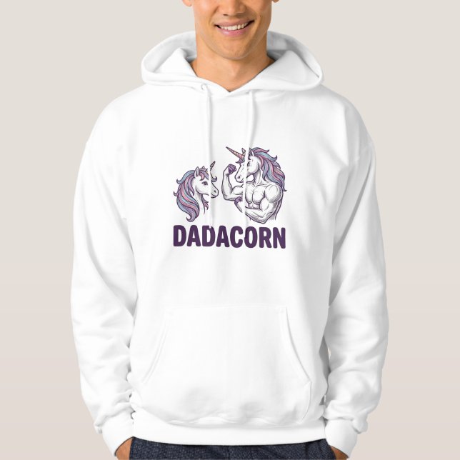 Veste À Capuche Dadacorn Funny Unicorn Dad Vector Shirt Design_1 (Devant)