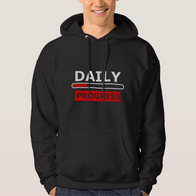 Veste À Capuche Daily Progress Motivational Hoodie – Red Smile (Devant)