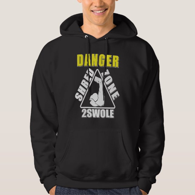 Veste À Capuche Danger Shred Zone Fitness Workout Gym (Devant)