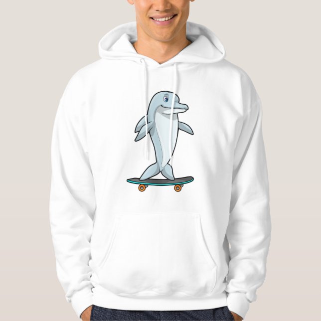Veste À Capuche Dauphin en patinage avec skateboard (Devant)