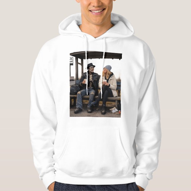 Veste À Capuche “Death Never Misses Coffee ☕💀” (Devant)