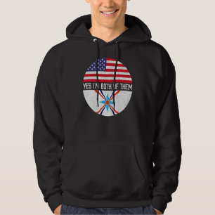 Veste À Capuche Demi-Américain Demi-Assyrie Drapeau Famille Herita