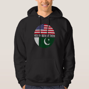 Veste À Capuche Demi-Américain Demi-Pakistanais Drapeau Américain