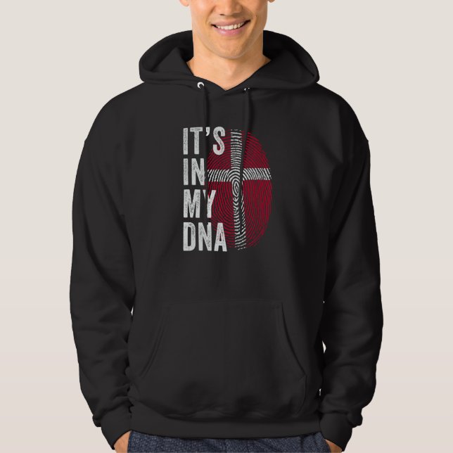 Veste À Capuche Denmark It's In My DNA Cute Danish Fingerprint Fla (Devant)