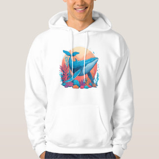 Veste À Capuche Design Graphique Coloré D'Une Baleine