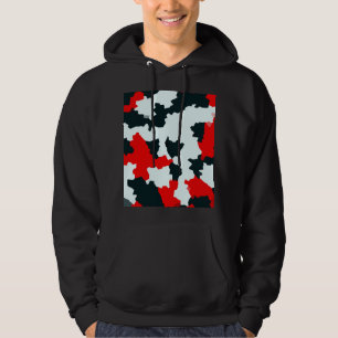 Veste À Capuche Design Motif noir rouge fractal