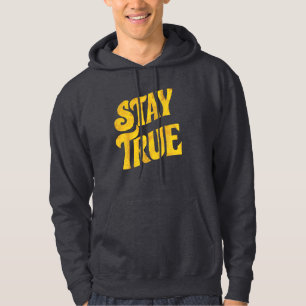 Veste À Capuche Design Motivant 'Stay True' en Or Texturé