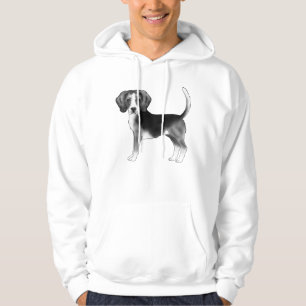 Veste À Capuche Dessin Adorable de Chien Basset en Noir et Blanc