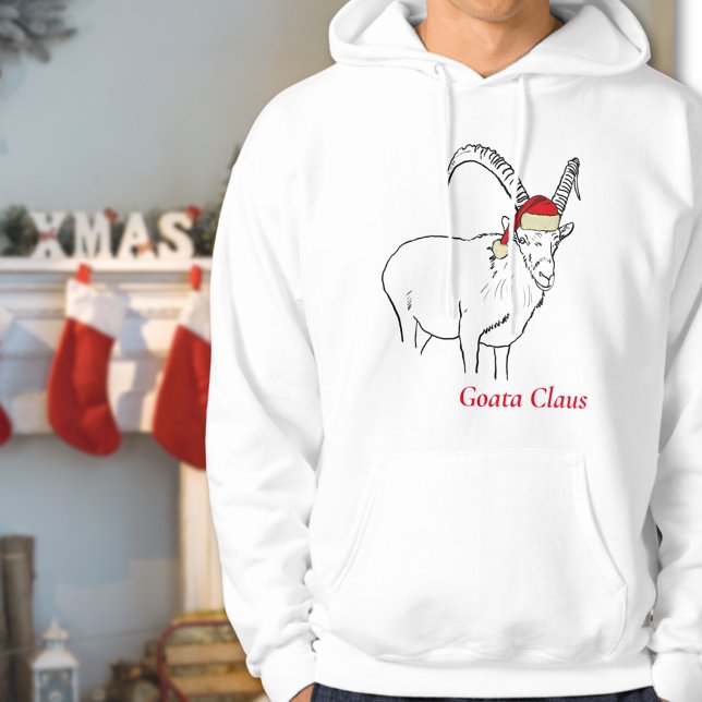 Veste À Capuche Dessin de chèvre amusant de Noël (Funny christmas goat sweatshirt Goata Claus)