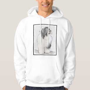 Veste À Capuche Dessin de collie à oreilles - Joli art original de