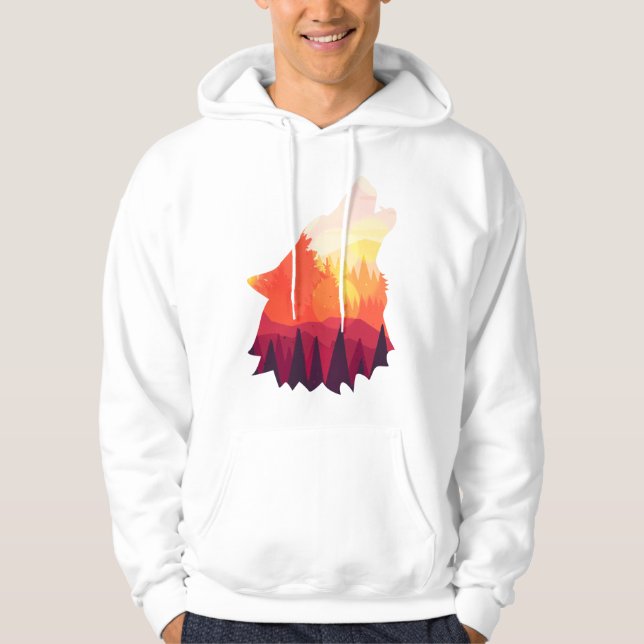 Veste À Capuche Dessin de loup en colère (Devant)