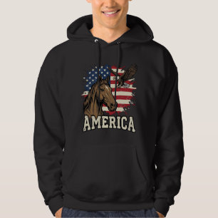 Veste À Capuche Dessin vectoriel patriotique de l'aigle de cheval