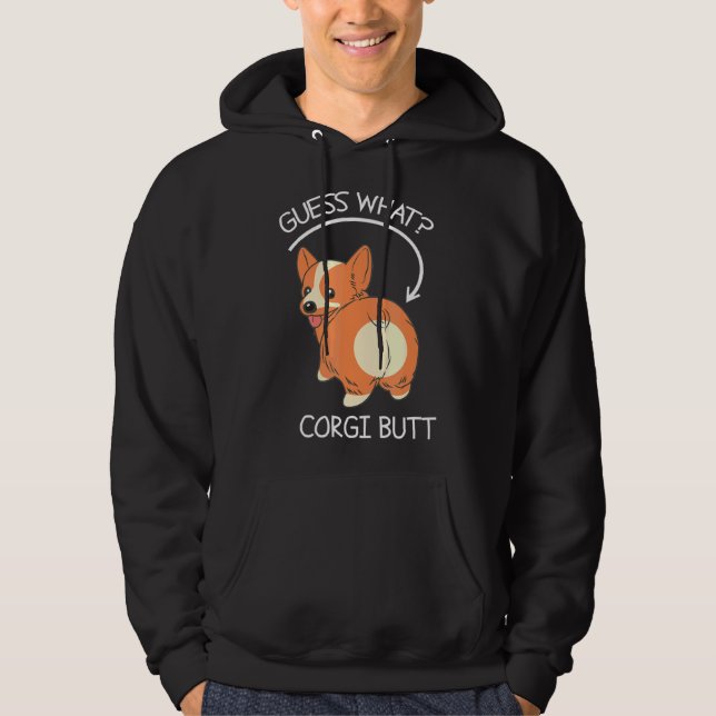 Veste À Capuche Devinez ce Corgi Butt (Devant)