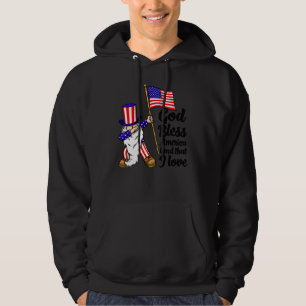 Veste À Capuche Dieu bénisse l'Amérique Terre que j'aime   Drapeau