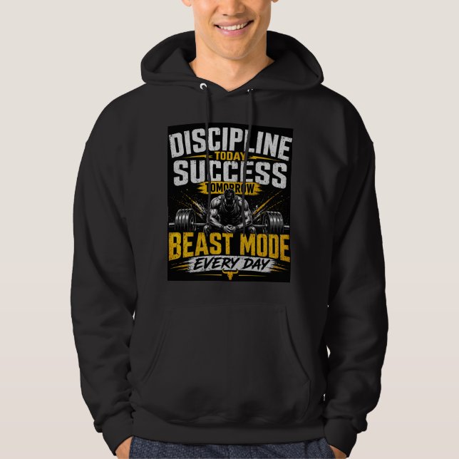 Veste À Capuche Discipline Today Success Tomorrow – Beast Mode Gym (Devant)