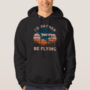 Veste À Capuche Distressed I'd Rather Be Flying Funny Airplane Pil