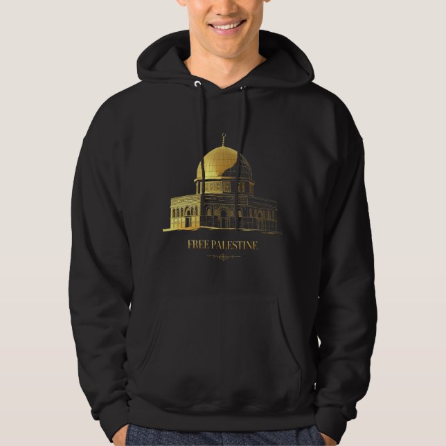 Veste À Capuche Dôme d'or du T-shirt rock - Elégant noir & (Devant)