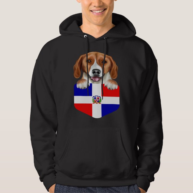 Veste À Capuche Dominican Republic Flag American Foxhound Dog In P (Devant)