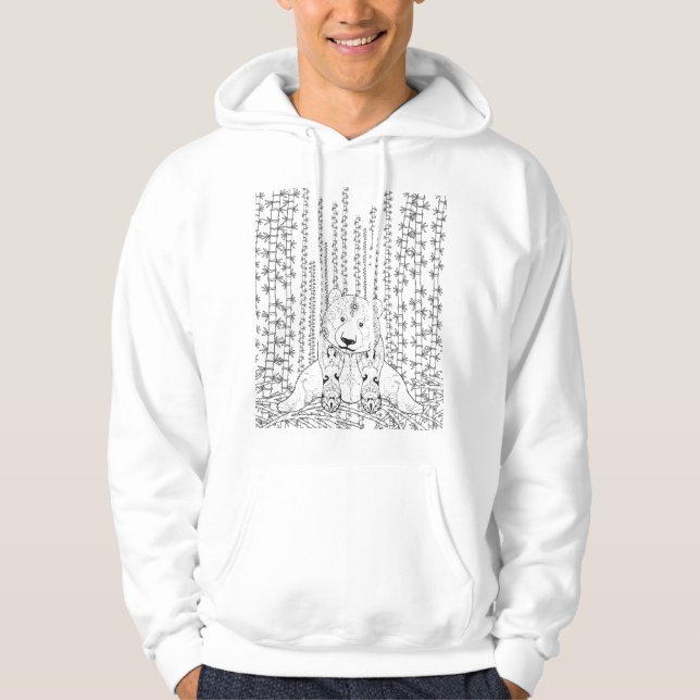 Veste À Capuche Doodle Panda Bambou (Devant)