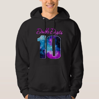 Veste À Capuche Double Digits 10 Years Old Galaxy Theme, Blue Pink