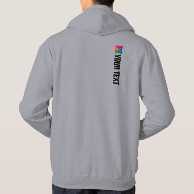 Veste À Capuche Double Modèle latéral Ajouter Texte Photo Mens Mod (Dos)
