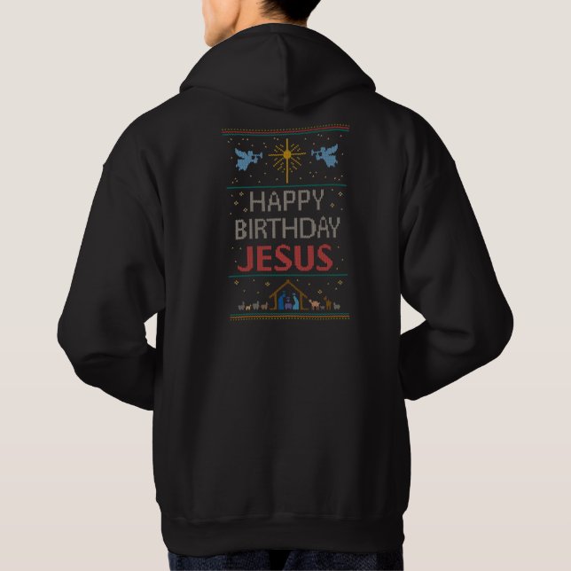 Veste À Capuche Douleur de Noël moche religieuse Couleur Jésus (Dos)