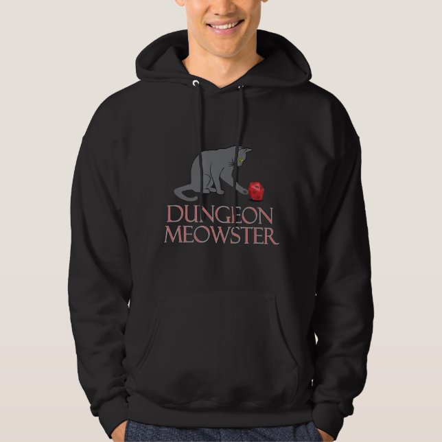 Veste À Capuche Doungeon Meowster Drôle RPG Chat avec dés (Devant)