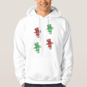 Veste À Capuche Dragon Rouge Vert Imaginaire Mignons Animaux Pour