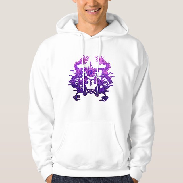 Veste À Capuche Dragons CHINOIS de pourpre de NOUVELLE ANNÉE (Devant)