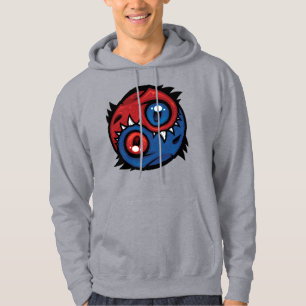 Veste À Capuche Dragons Yin Yang Rouge et Bleu