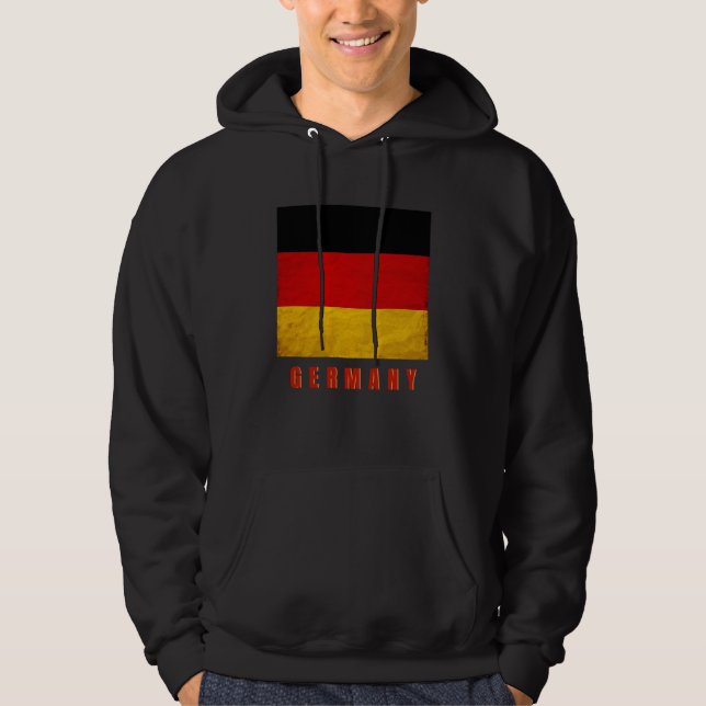 Veste À Capuche Drapeau ALLEMAND, À Grunge, Design 2021 - (Devant)