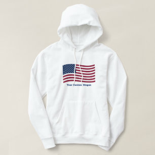 Veste À Capuche Drapeau américain avec slogan personnalisé
