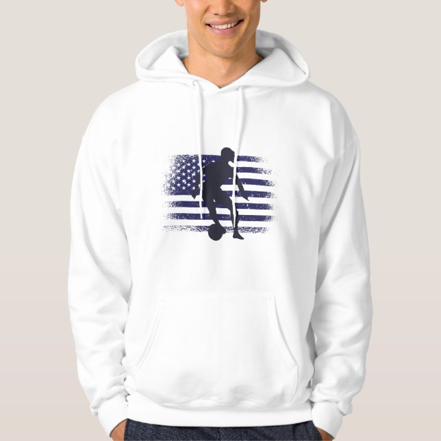 Veste À Capuche Drapeau américain du maillot de football américain (Devant)