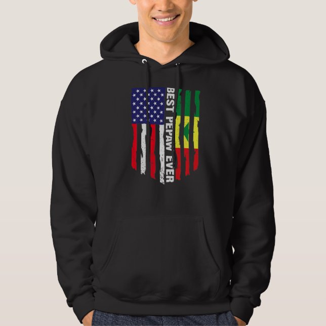 Veste À Capuche Drapeau américain et drapeau du Sénégal Meilleur P (Devant)