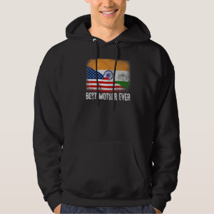 Veste À Capuche Drapeau américain et drapeau indien Meilleure fami