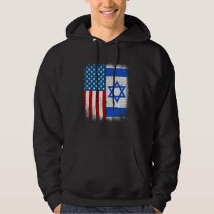 Veste À Capuche Drapeau américain israélien demi vintage Israël Ét