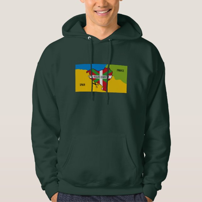 Veste À Capuche Drapeau Basque Ikurriña, l'indépendance Basque de (Devant)