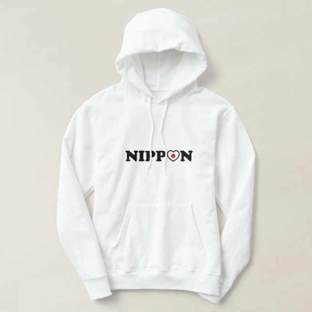 Veste À Capuche Drapeau Coeur d'amour Nippon (Design devant)