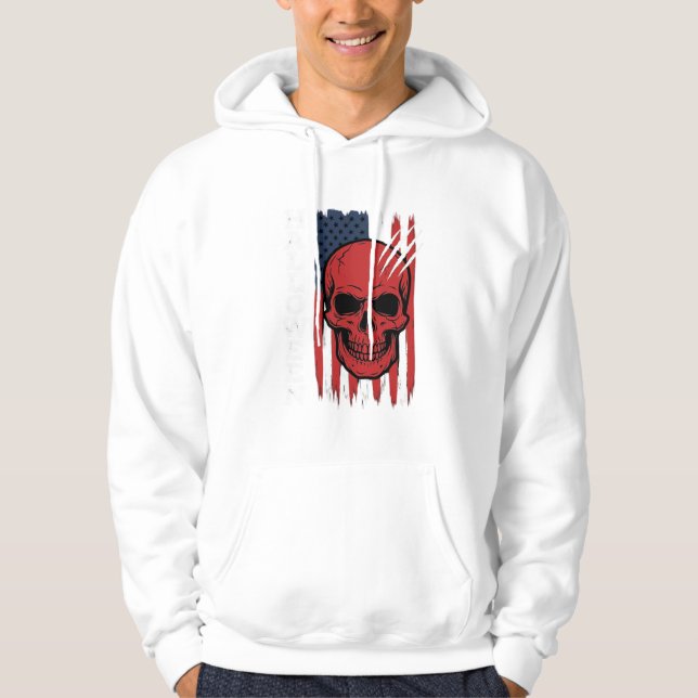 Veste À Capuche Drapeau crâne Halloween Vector Design_1 (Devant)