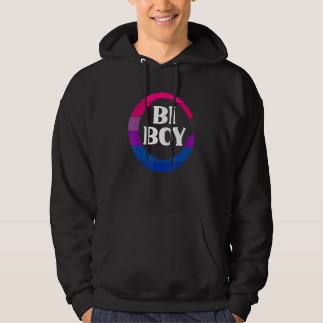 Veste À Capuche Drapeau de fierté Bi drôle de garçon Bi Bisexuel (Devant)