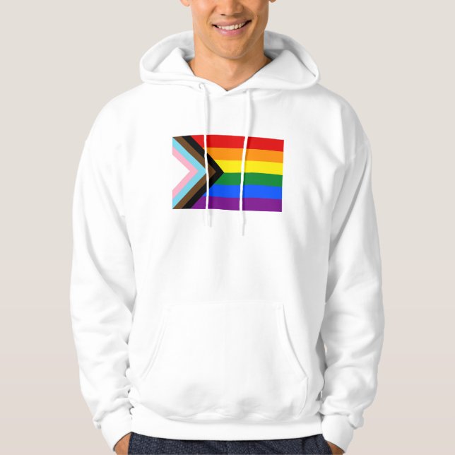 Veste À Capuche Drapeau de fierté Progress LGBTQ+ (Devant)
