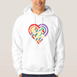Veste À Capuche Drapeau de la Fierté arc-en-ciel du coeur tissé LG