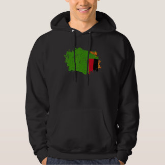 Veste À Capuche Drapeau de la Zambie Drapeau de pays grunge Zambie