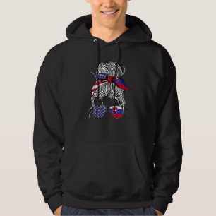 Veste À Capuche Drapeau de patriote slovaque américain Femme Fille