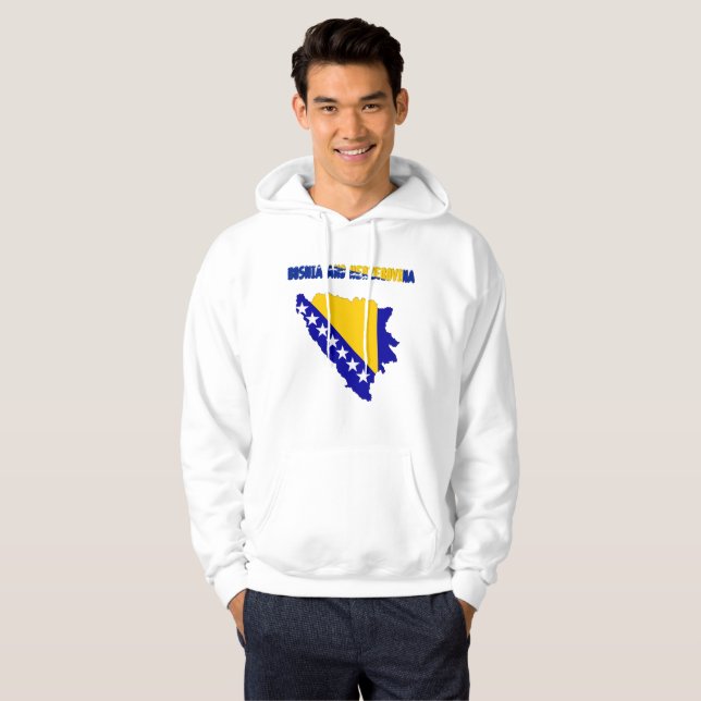 Veste À Capuche Drapeau de pays bosnien (Devant entier)