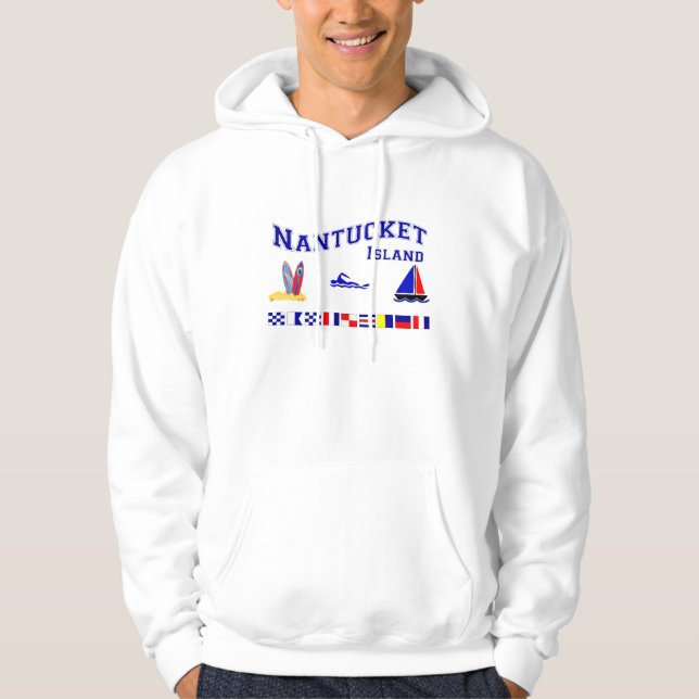 Veste À Capuche Drapeau de signal de Nantucket mA (Devant)