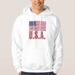 Veste À Capuche Drapeau des Etats-Unis d'Amérique "Grunge" look