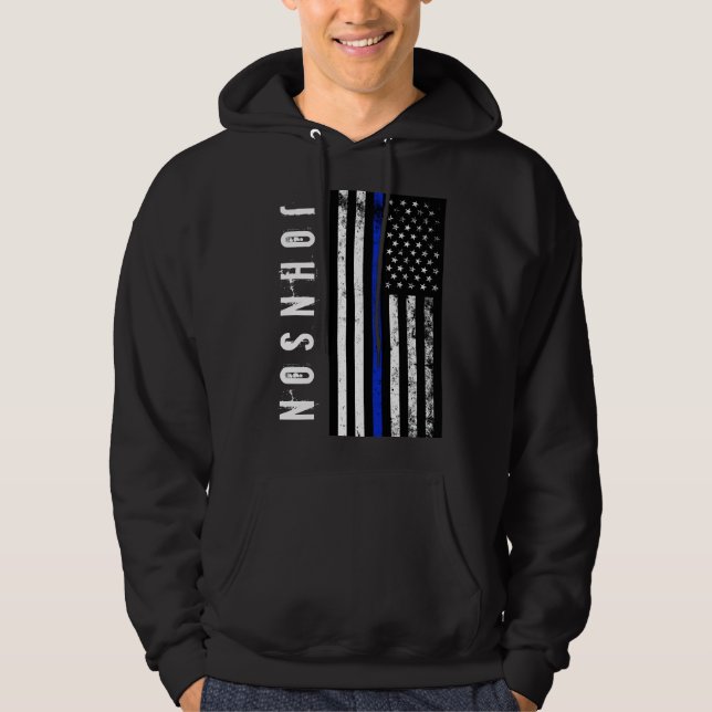 Veste À Capuche Drapeau des Etats-Unis de style de police affligé (Devant)